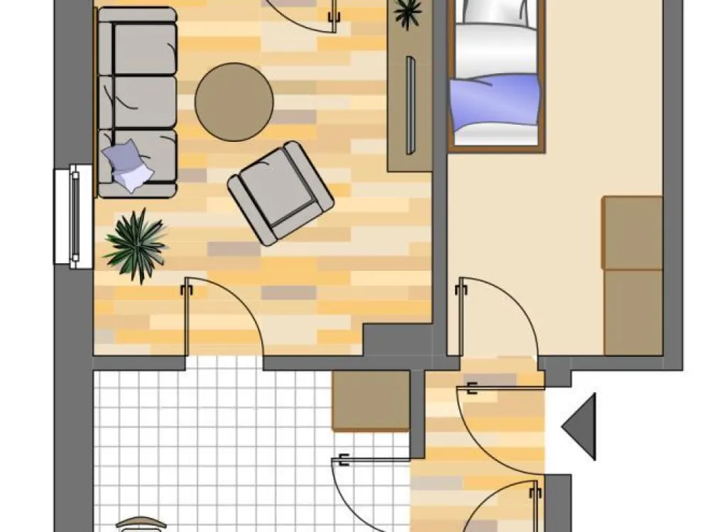 Toller Grundriss, prima Wohnung: 2-Zimmer mit Balkon und neuem Laminatboden in Wetter Altwetter
