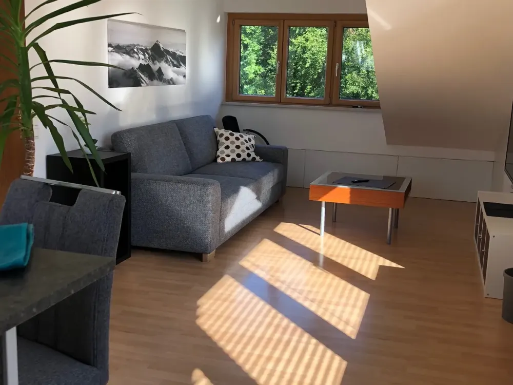 Lichtdurchflutete 2-Zimmer-Dachgeschosswohnung (möbliert) mit Südblick & All-Inclusive-Warmmiete