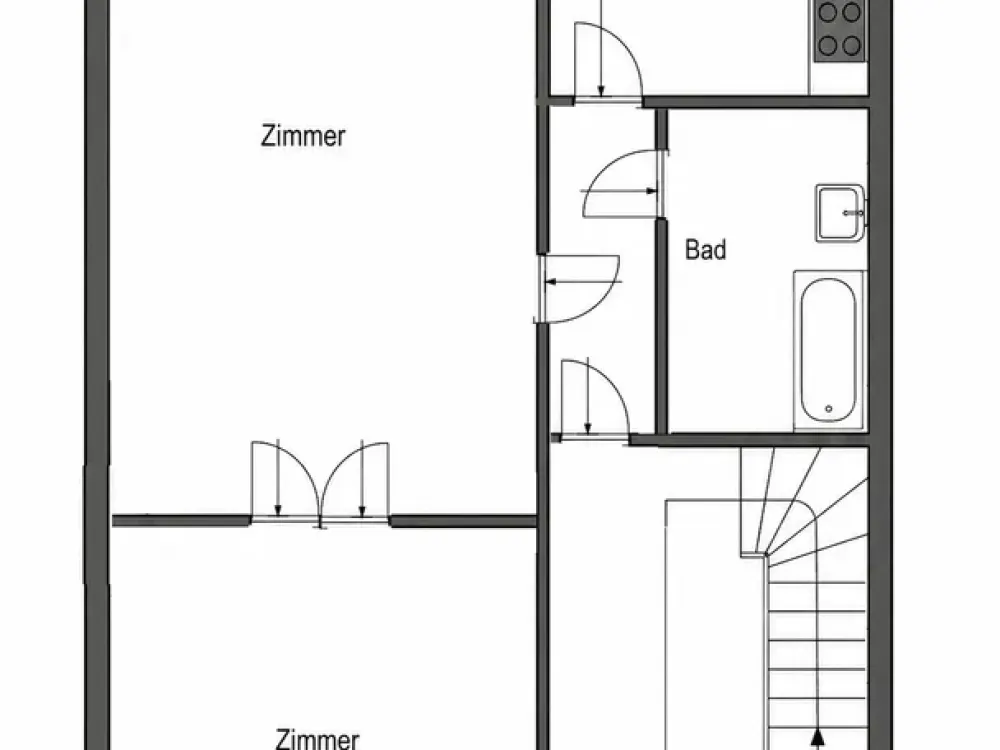 Modernized 2-Room Apartment, 1st Floor, Fitted Kitchen, Balcony Flüsseviertel-Neustadt HB