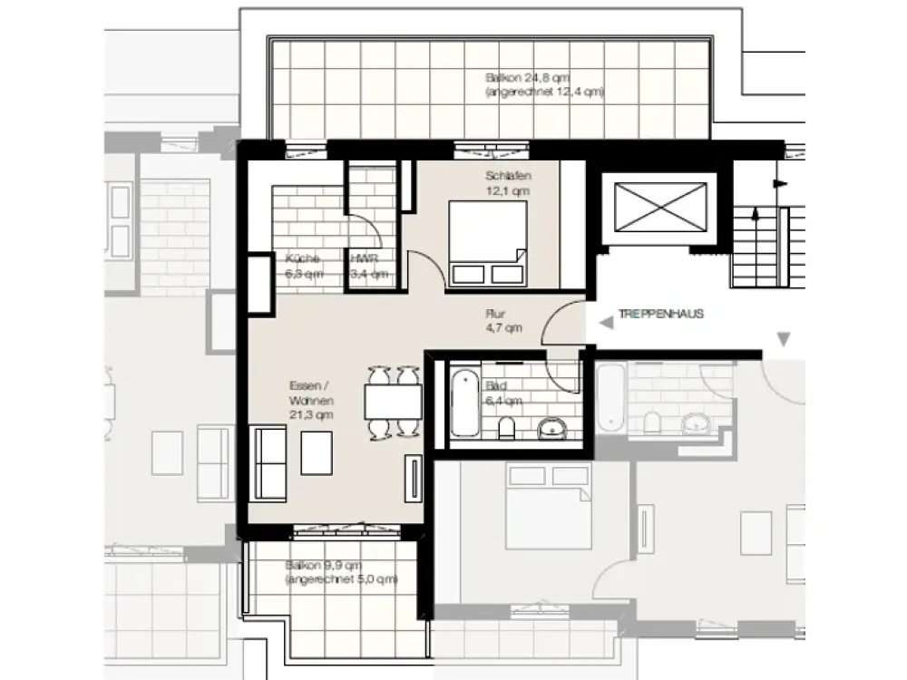 2 Dachterrassen! Citynah! Neubauwhg zur Miete in Hamburg - Wentzel Dr.