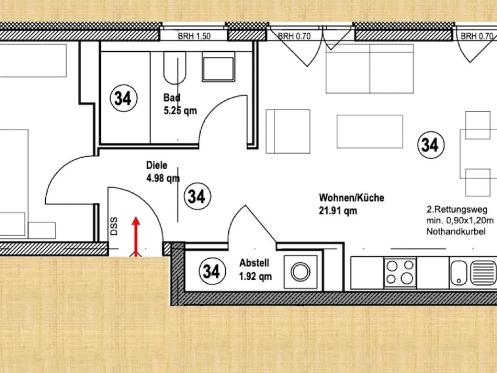 Moderne 2-Zimmerwohnung mit Balkon
