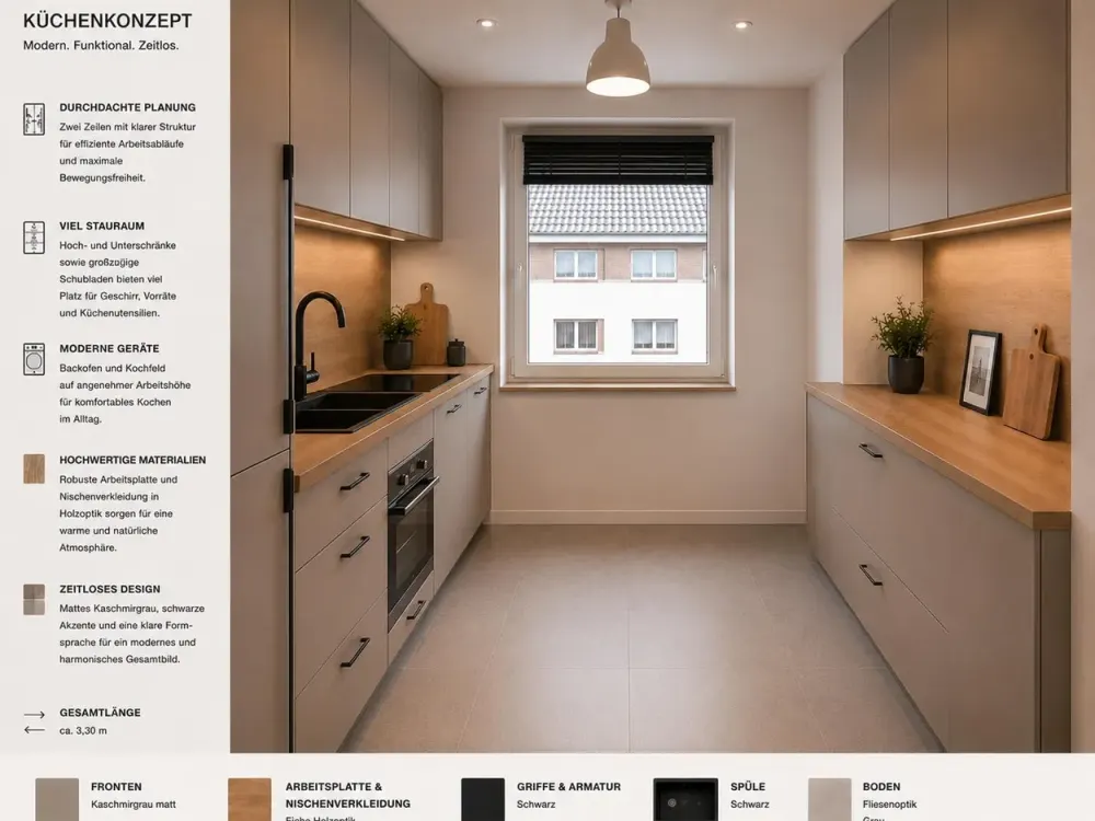 Erstbezug nach hochwertiger Sanierung | Neue Maßküche | Modernes Bad | Balkon | Top-Anbindung in Ham