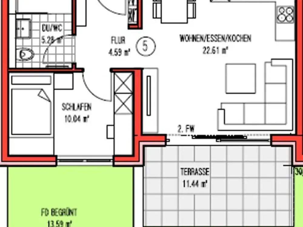 Schöne und helle 2-Zimmer Wohnung in Korb