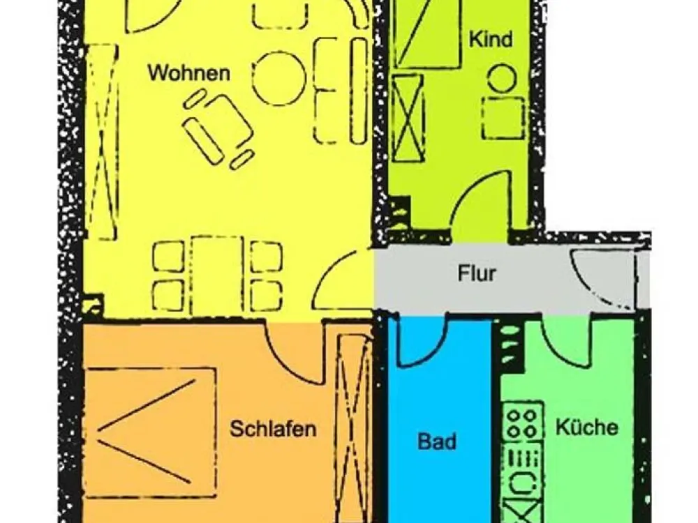 Wohnung mit Wohlfühlcharakter! Loggia mit Blick ins Grüne!