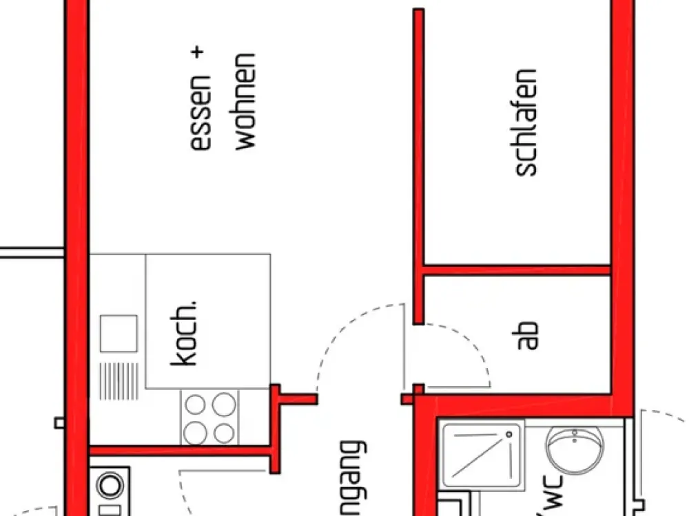 Attractive bright 2-room apartment with balcony in Friedrichshafen