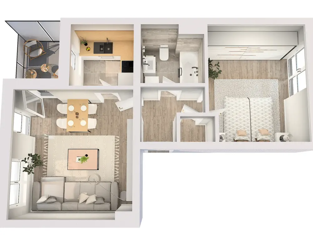 Freshly renovated 2-room apartment on the 1st floor* sunny balcony* new fitted kitchen* bathroom with shower* parking space* green residential area*