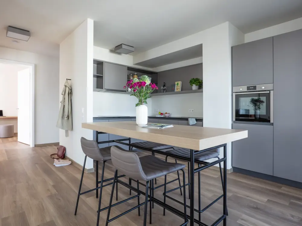 Möblierte 3-Zimmer Wohnung Large mit exklusiven Annehmlichkeiten: Dachterrasse, Fitness & mehr