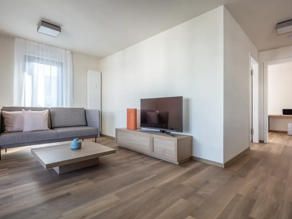 Möblierte 3-Zimmer Wohnung Large mit exklusiven Annehmlichkeiten: Dachterrasse, Fitness & mehr