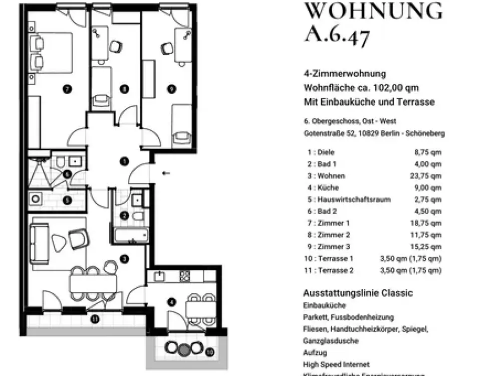 Lebendig wohnen in Schöneberg: Vier-Zimmer-Dachgeschosswohnung mit Balkon