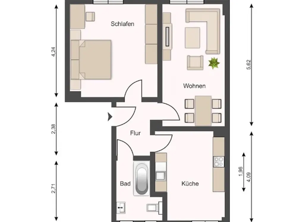 2 Raumwohnung in Dresden Pieschen