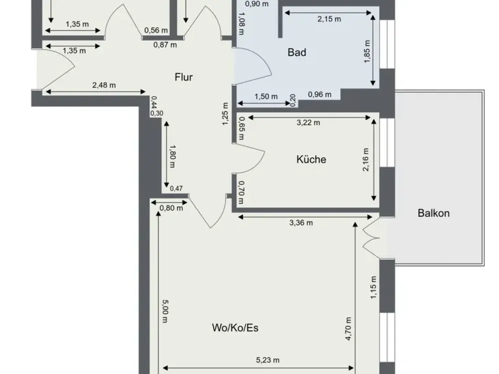 Schöne 3 Zi. Wohnung mit Balkon 1.OG