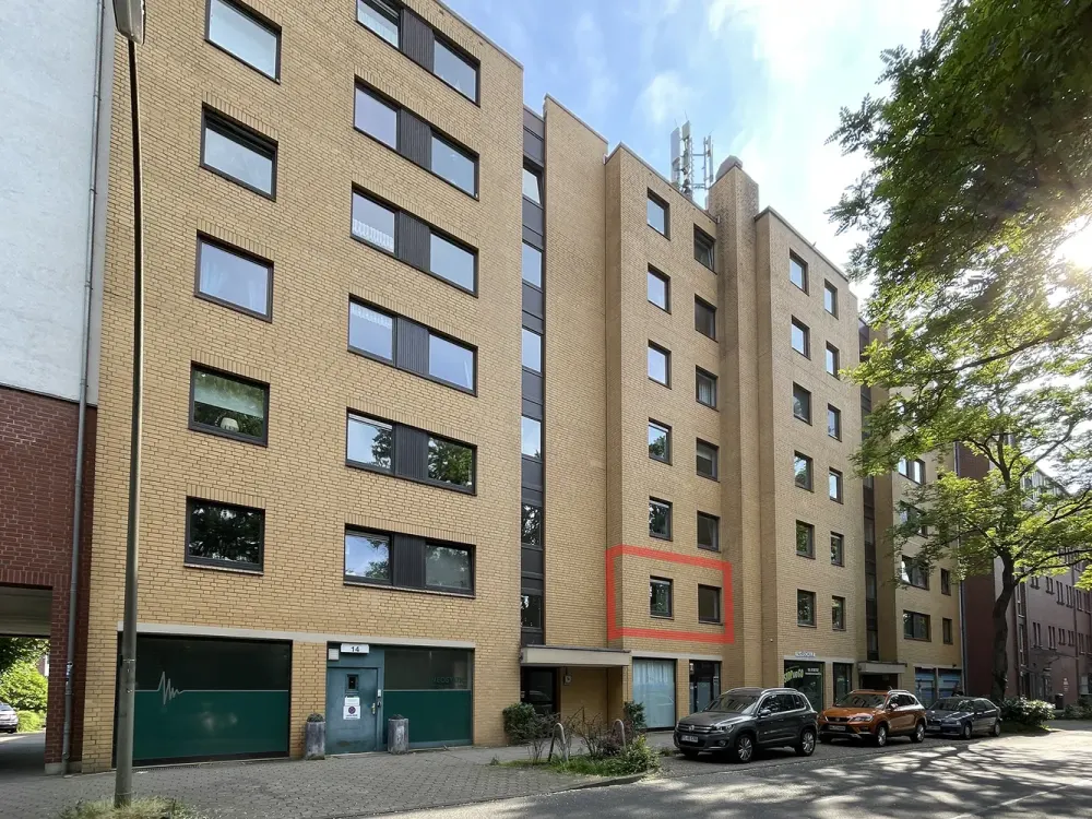 großer Südbalkon mit heller 2-Zi.-Wohnung und Tiefgarage; Nähe Rissener Bahnhof, EBK, V-Bad, Aufzug