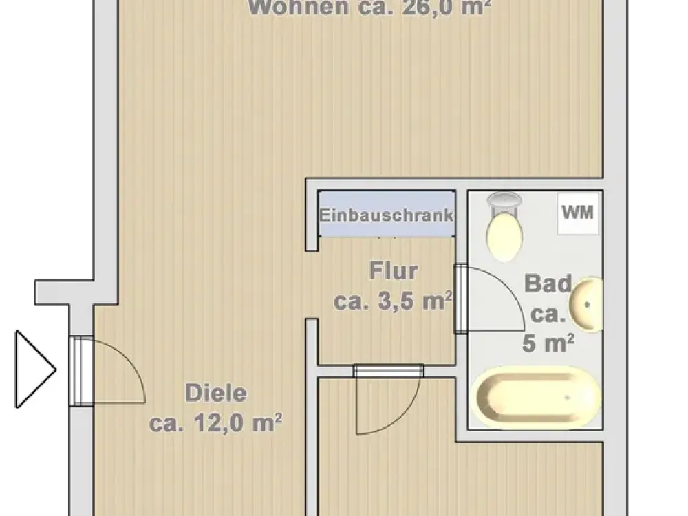 großer Südbalkon mit heller 2-Zi.-Wohnung und Tiefgarage; Nähe Rissener Bahnhof, EBK, V-Bad, Aufzug