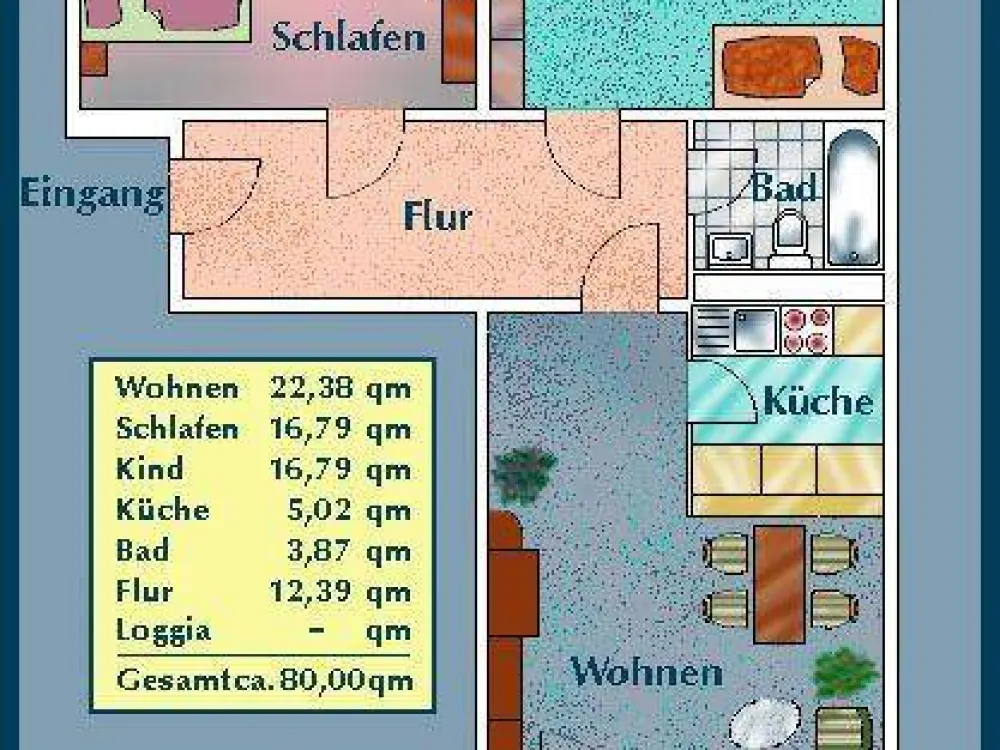 3-Zimmer-Wohnung mit Balkon in Johannstadt