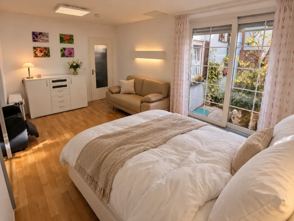 Stilvoll möblierte 2,5-Zimmer-Wohnung mit Schlossblick