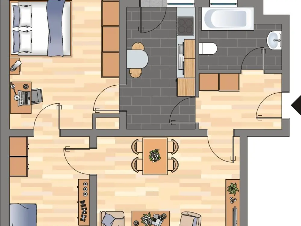 Charmante 3-Zimmer-Etagenwohnung in Duisburg, familienfreundlich und lichtdurchflutet