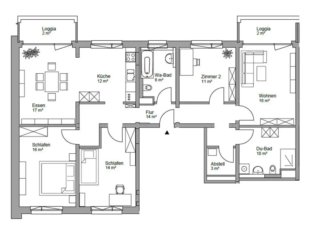 große 5-Raum-Neubauwohnung im Grünen