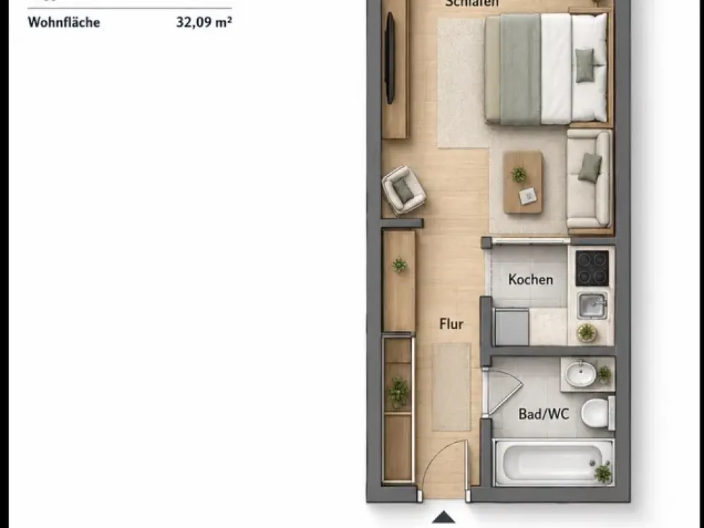 Möblierte 1-Zimmer-Wohnung in Sindelfingen