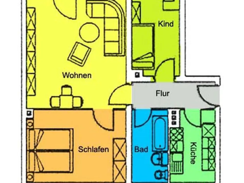 Wohnen in ländlicher Idylle! 3-Zimmer-Wohnung mit schönem Balkon!