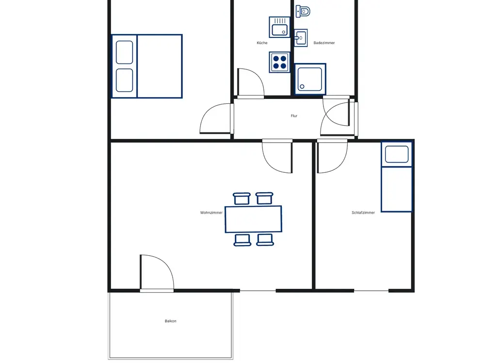 Individuelle 3-Zimmer-Wohnung in guter Wohnlage