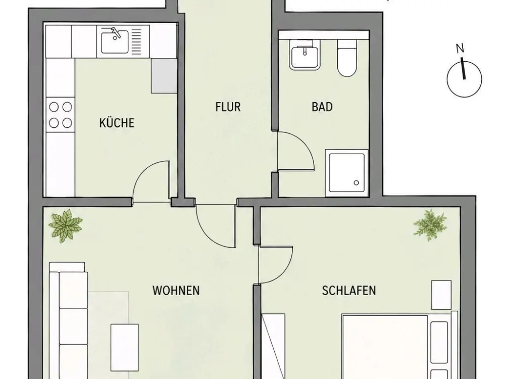 Gepflegte 2-Zimmer-Dachgeschosswohnung Markt Schwaben