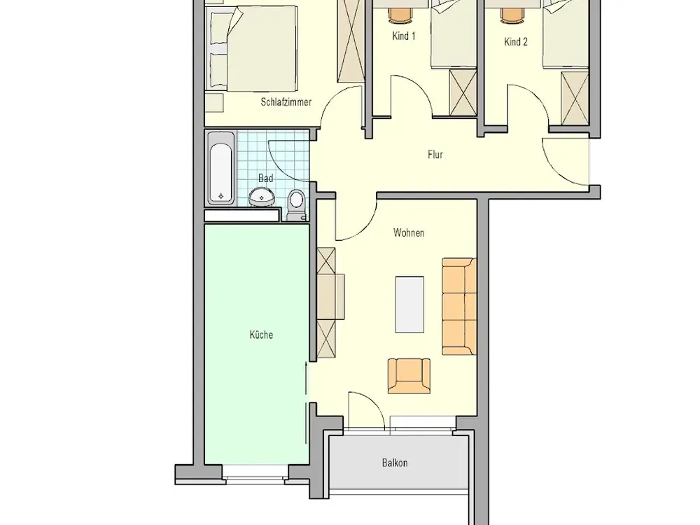 Schöne 4-Raum-Wohnung in Rostock - Lichtenhagen