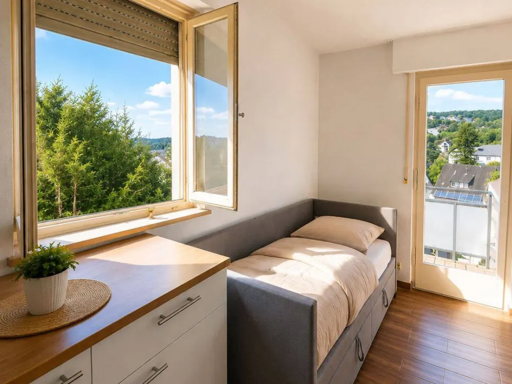 Vollmöbliertes Studioapartment mit Balkon und Aussicht über Stuttgart