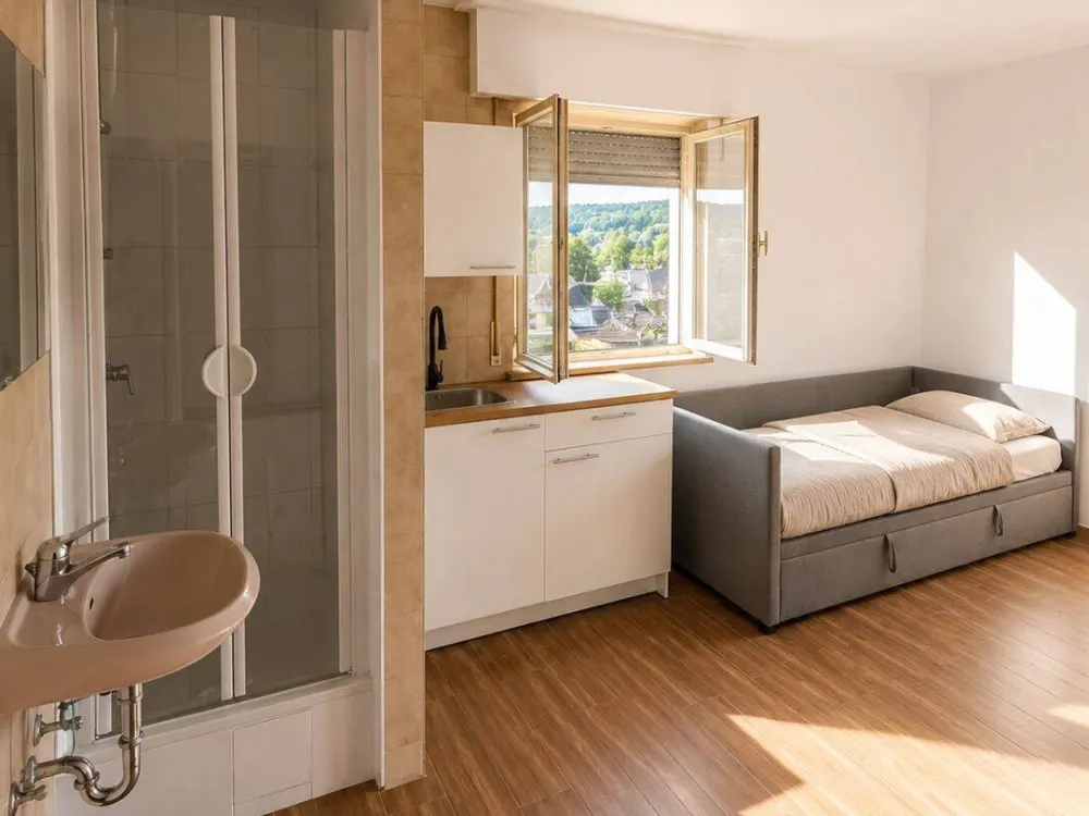 Vollmöbliertes Studioapartment mit Balkon und Aussicht über Stuttgart