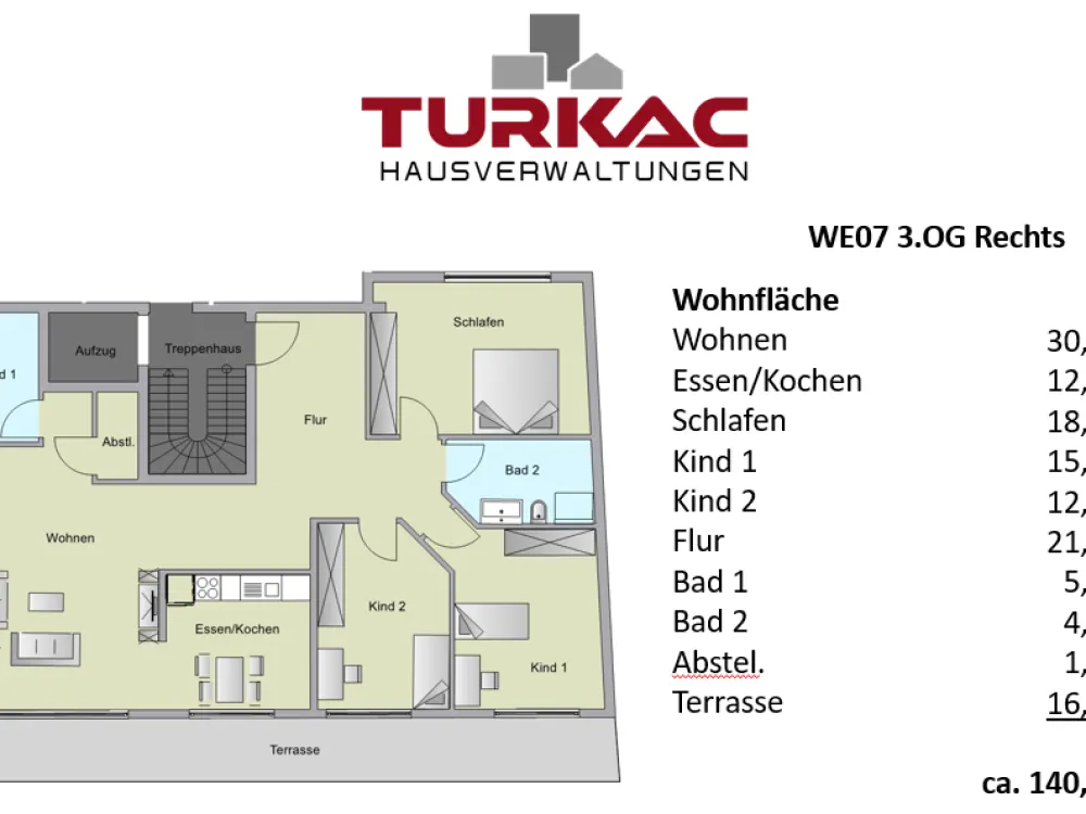 Neubau - Erstbezug geräumige 5 ZKB Balkon + Abstellraum