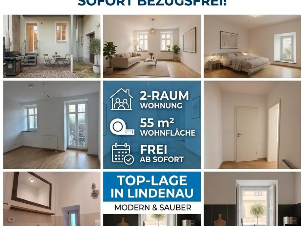 Stilvolle 2-Zimmer-Wohnung mit Terrasse in Leipzig Lindenau
