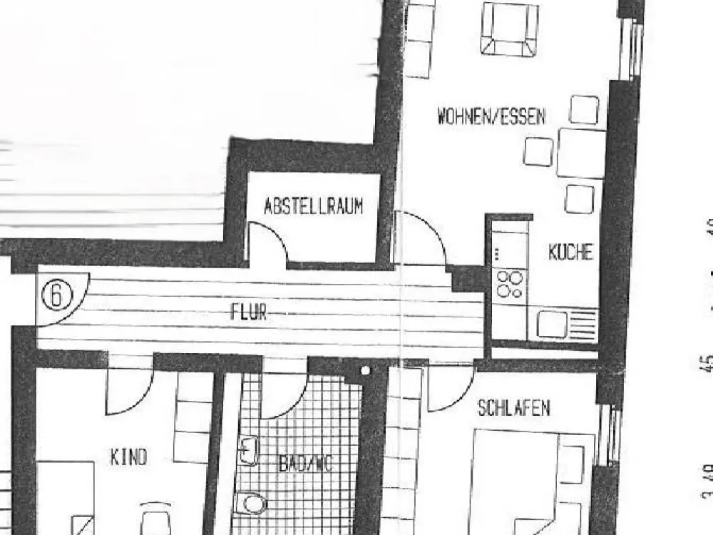 Cotta: 3-Zimmer-Wohnung mit Tageslichtbad und Laminatboden