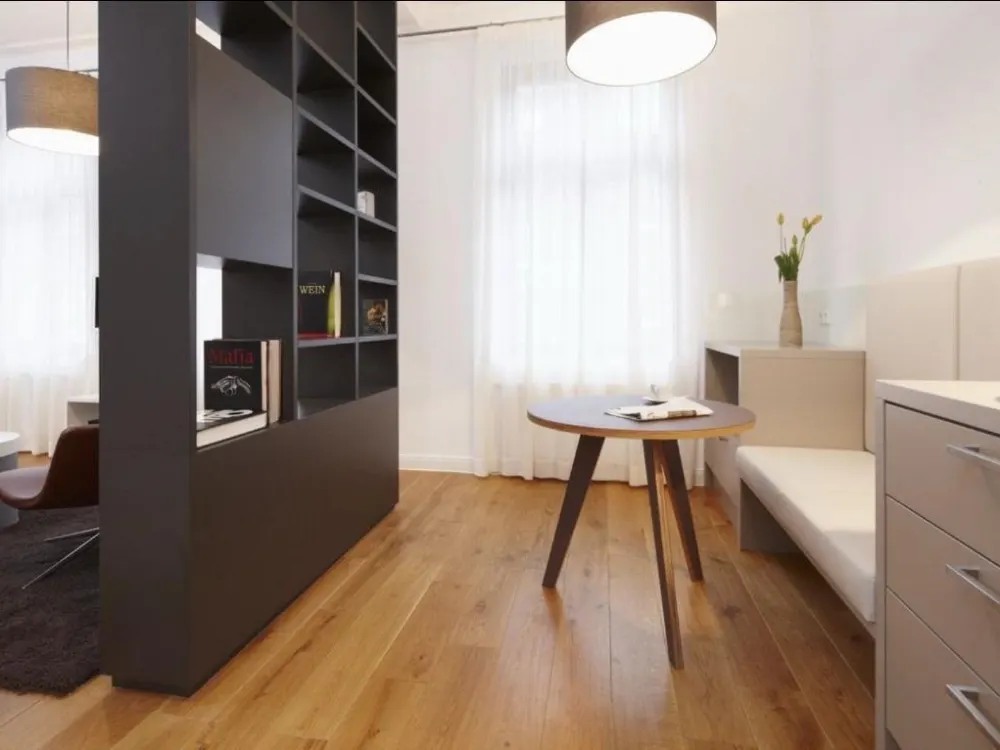 ابتداءً من 1.11. شقة لوفت تصميم بمساحة 48 متر مربع مع شرفة, مؤثثة بالكامل