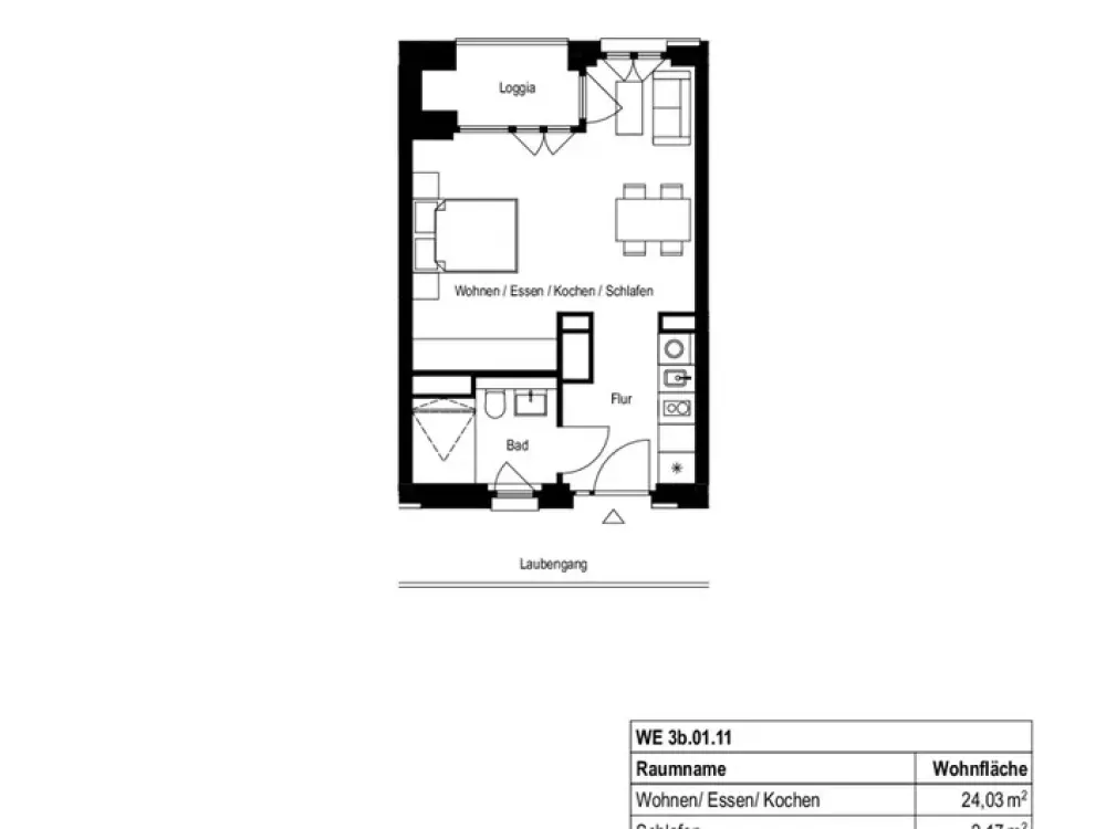 Preisgedämpfte 1 Zimmer-Wohnung mit geschützter Loggia im Neubauquartier Deiker Höfe!