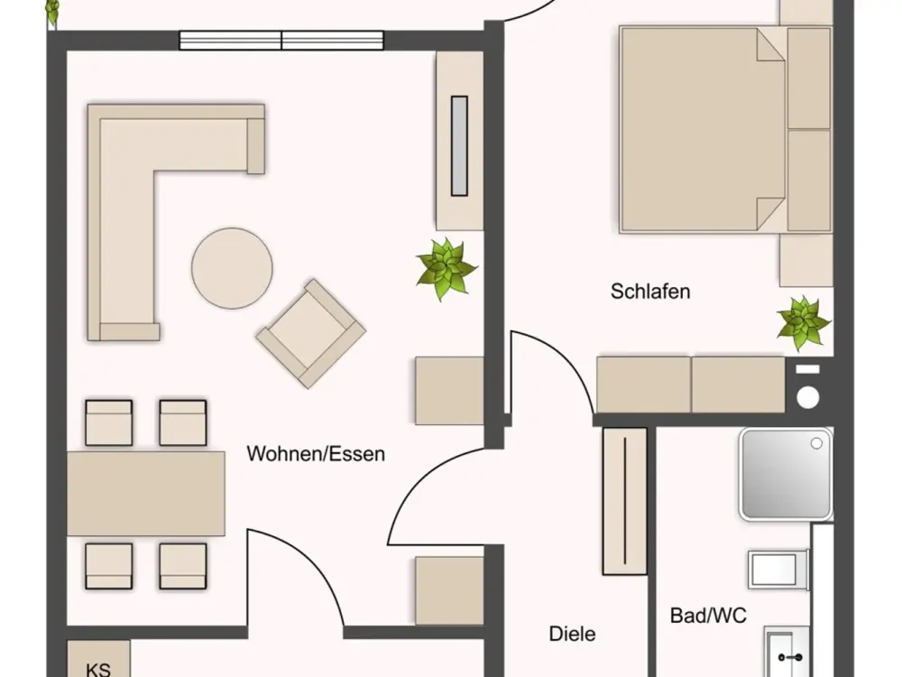 2 Zimmer Wohnung in Stein! Barrierefrei mit Terrasse