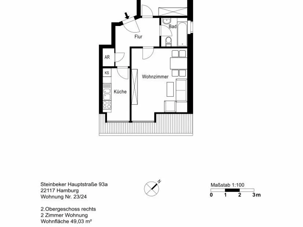 Schöne 2-Zimmer Wohnung in Billstedt zu vermieten!