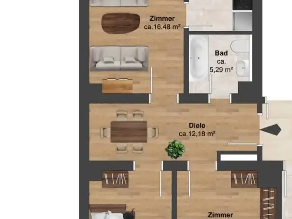 3-Zimmer-Wohnung mit Balkon und Garten Südvorstadt