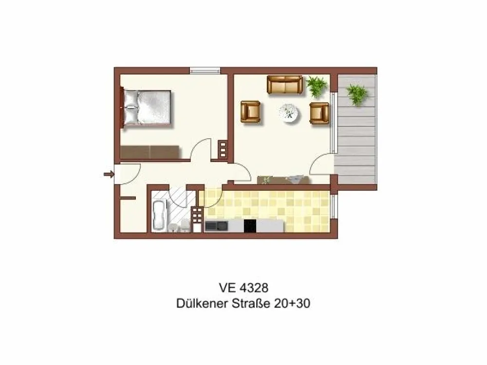 Charmante 2-Zimmer-Wohnung in Krefeld, Vielseitig und modern!