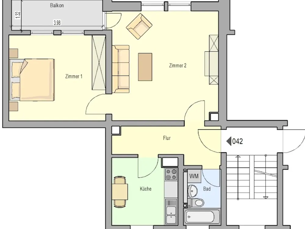 Attraktive 2 Zimmer Wohnung in Nürnberg