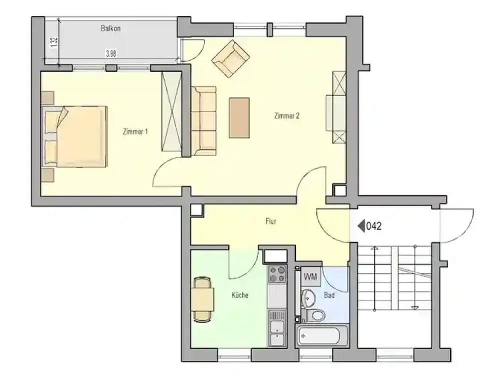 Attraktive 2 Zimmer Wohnung in Nürnberg