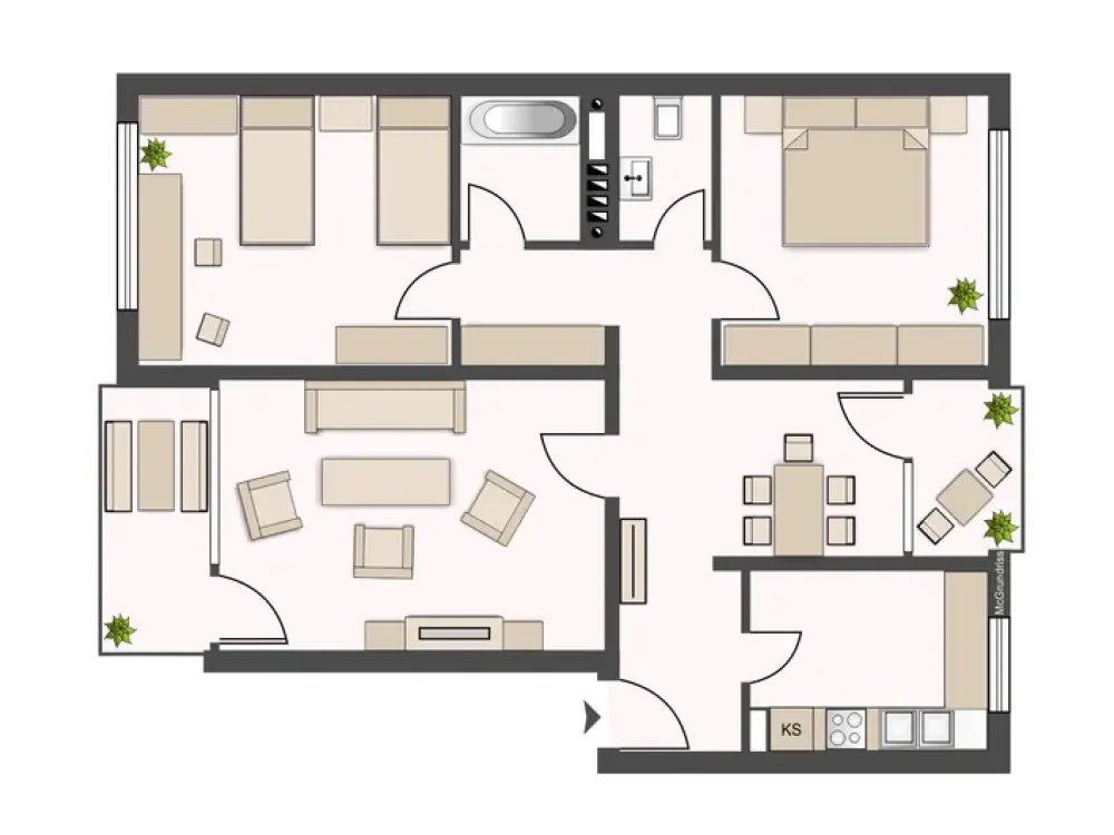 Fernblick inklusive: Großzügige 3-Zimmerwohnung im 7. Obergeschoss