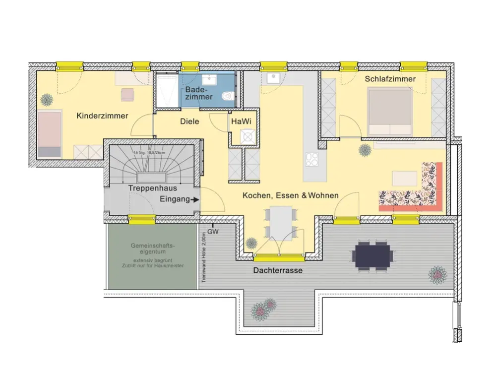 3-Zimmer-Wohntraum mit Dachterrasse in Süd-Ausrichtung