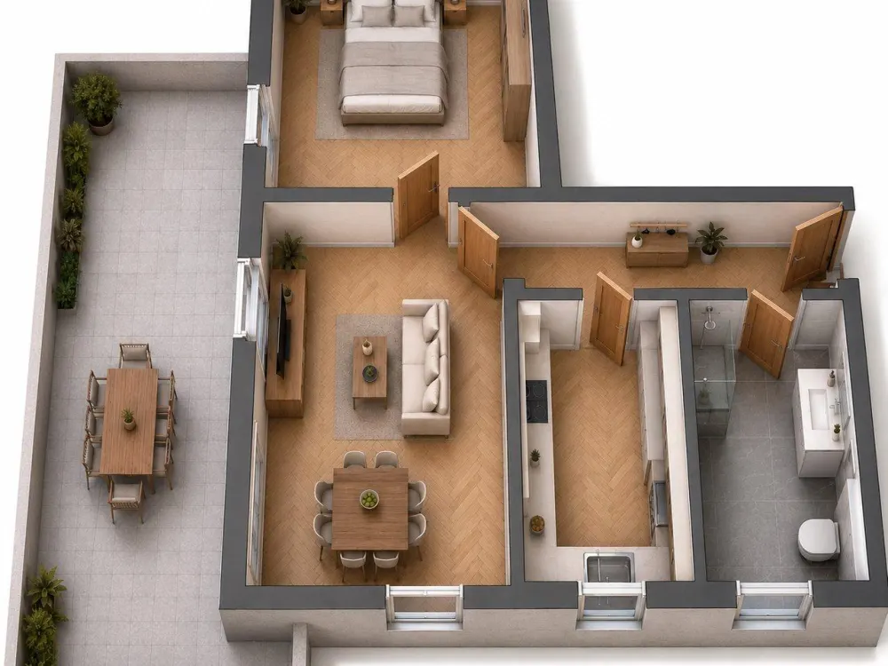 Neubau-Erstbezug: 2-Zi.Wohnung mit Einbauküche & Terrasse in Lauf