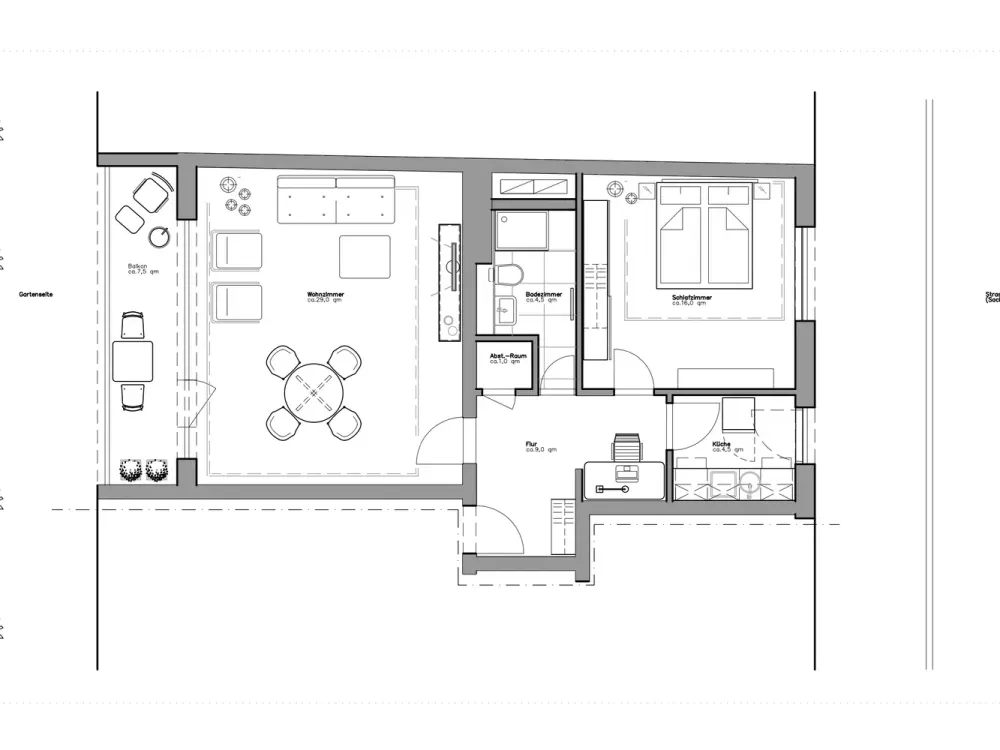Erstbezug nach Renovierung: Helle, ruhige 2-Zimmer-Wohnung mit Balkon in Oberkassel