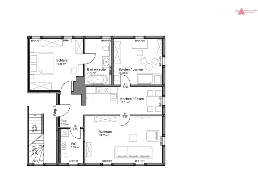Spacious 3-Room Apartment in the Center of Dippoldiswalde with Garden for Rent!