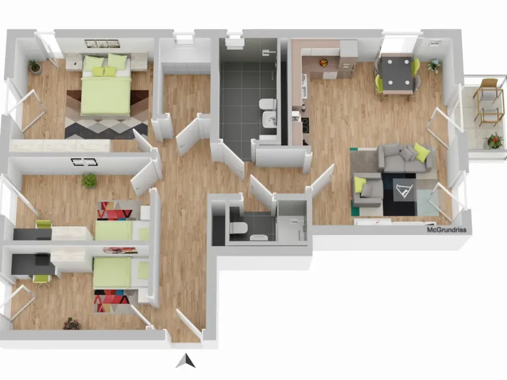 WBS Type A Required! - Beautiful 4-Room Apartment with Open Living and Dining Area in the New Building Brantheke