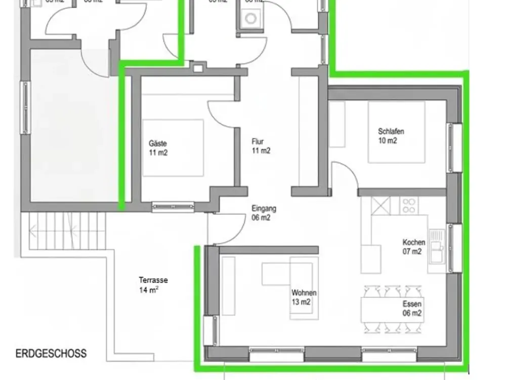 3-Room Apartment with Terrace and Garden Use in Lindau