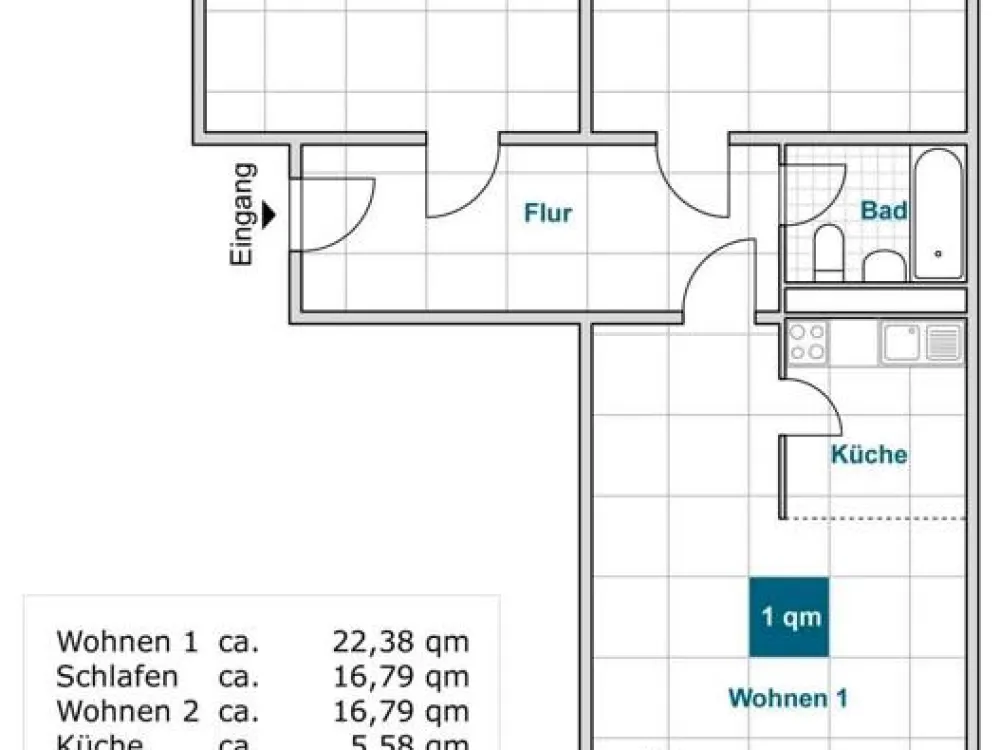 3-Raum-Wohnung mit modernem Duschbad!