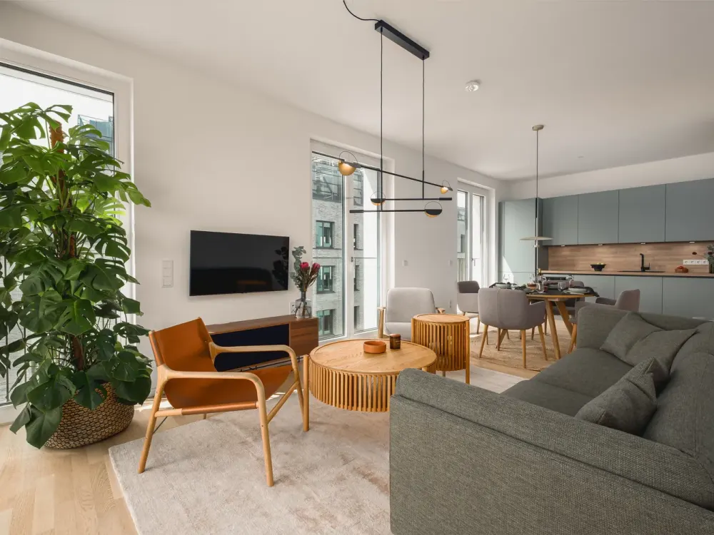 THE PURE: Hochwertige 2-Zimmer-Wohnung mit Design-Möblierung & Concierge an der East Side Gallery