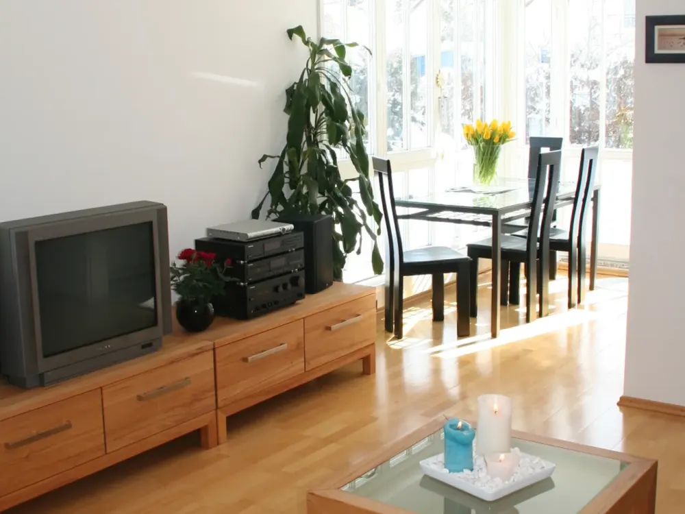 Moblierte ruhige, sonnige 2 Zimmer Wohnung mit Garten und WLAN