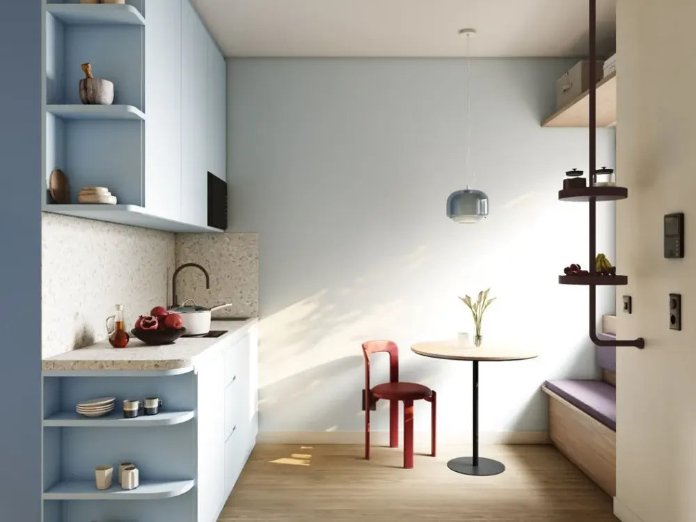 New studio apartment, balcony, roof terrace, sports facilities in the courtyard I parcel station, bicycle room! 01.10!